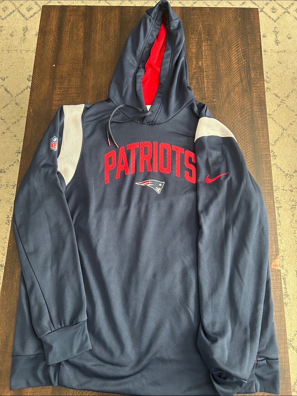 Nike Navy and Red New England Patriots Hoodie
